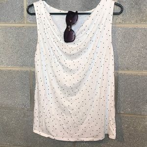 Old navy white tank top with black polka dots